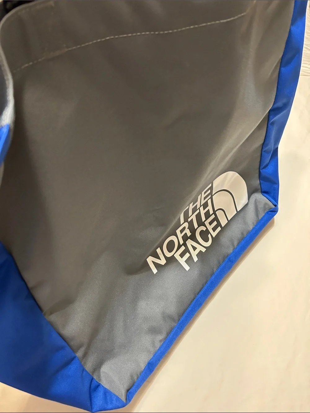 The North Face Gray and Blue Logo Tote